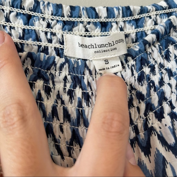 Beach Lunch Lounge Blue Patterned Pants Size Small - Picture 3 of 8